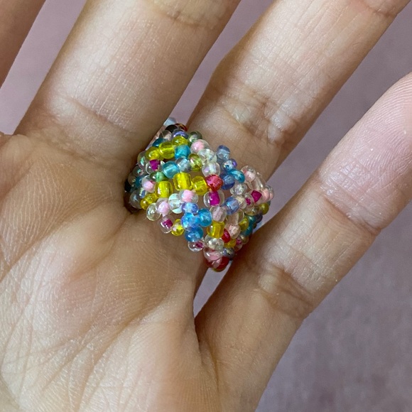 MULTICOLOURED BEADED RING - Picture 5 of 5